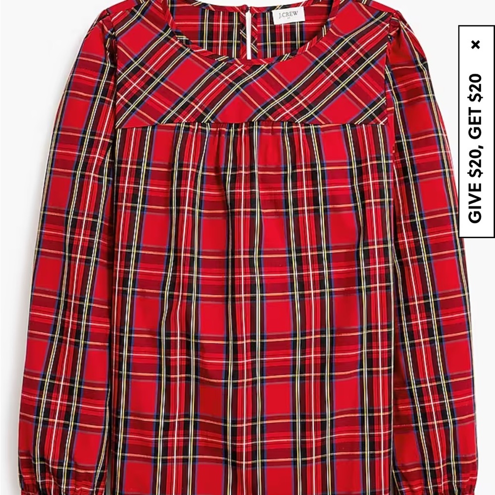 NWOT Christmas tartan top. 98% regenagri® -certified cotton/2% elastane.